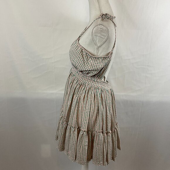 Reset Halter Dress M Pale Pink Green Dotted Ruffle Full Skirt New NWT - Picture 7 of 13